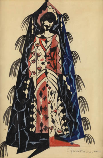 JACOB LAWRENCE (1917 - 2000) Untitled (Artist and Models Costume Design).